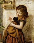 Sophie Gengembre Anderson Canvas Paintings - Her Favorite Pets